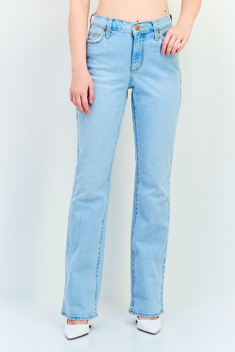 Universal Thread جينز دنيم قابل للتمدد بقصة بوت كات للنساء، أزرق فاتح - Image 1