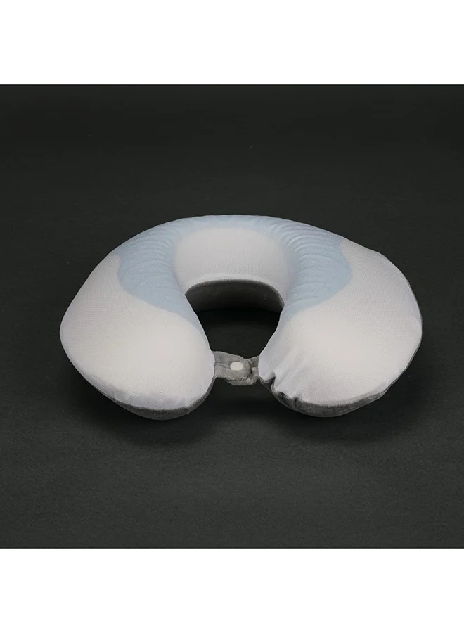 DANUBE HOME Super Soft U Shaped Memory Foam Gel Neck Pillow Traveling  Pillows Support For Neck Pain White 33x30x10 cm