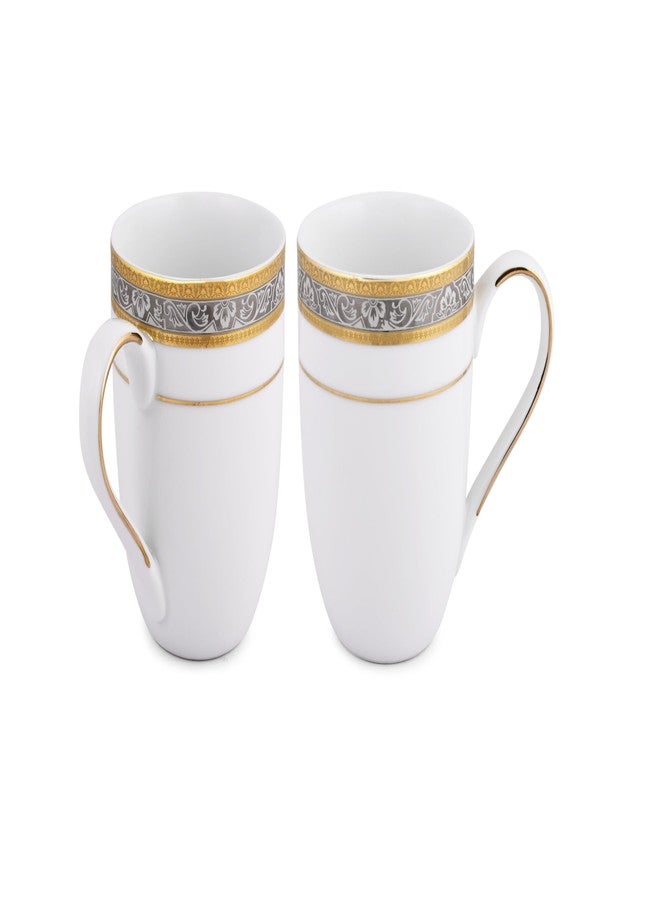 Hitkari Potteries Porcelain Coffee Mug Set of 2Pc. | Home & Kitchen | Morning & Tea | Coffee Cup | Set of 2 (D-253) - Image 1