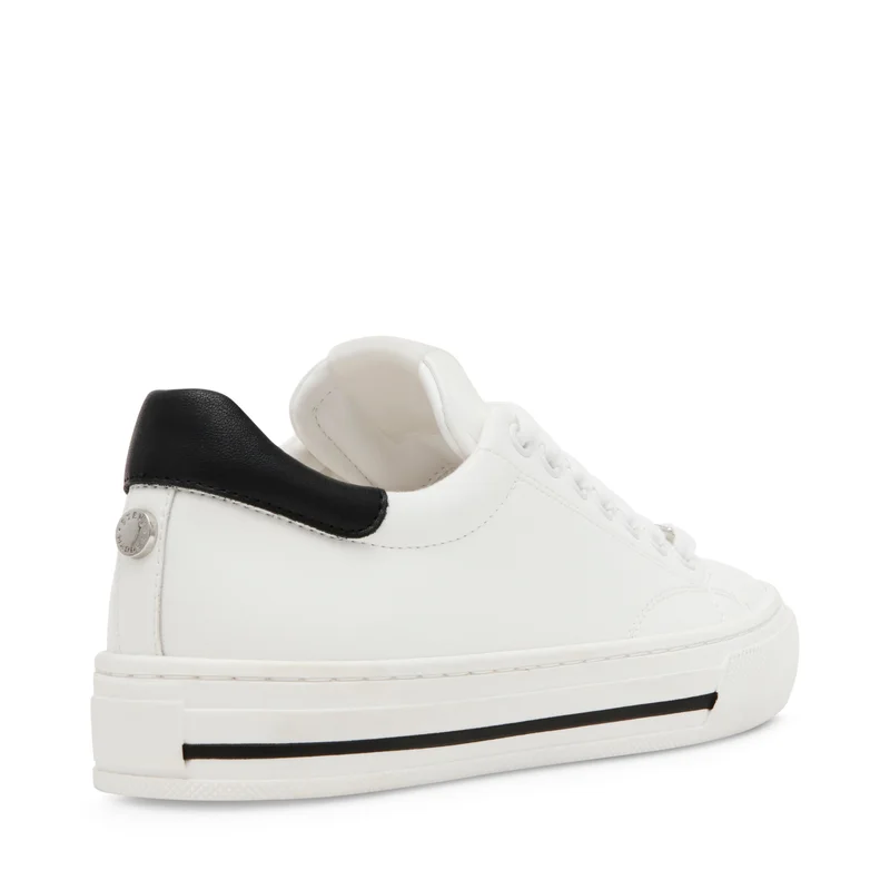Steve Madden  CAPT09S1-157 White/Black Le Women's Sneakers for Women | Best Price UAE
