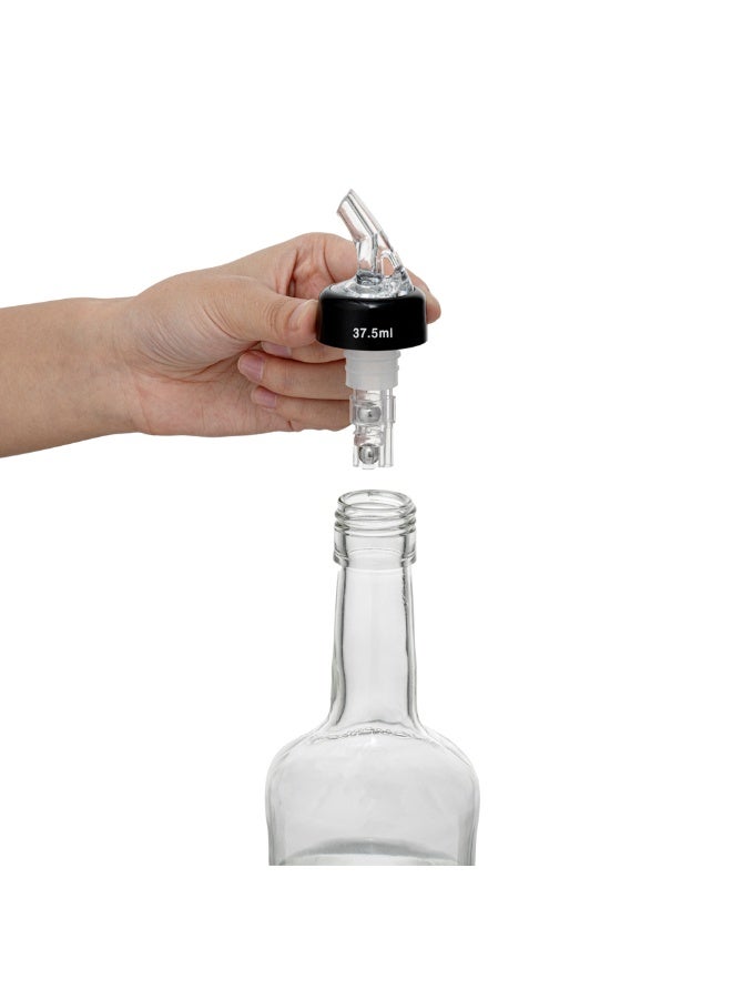 Restaurantware Bar Lux 1.3 Ounce Liquor Pour Spouts, 50 Measured Pouring Spouts For Bottles - Leak-Resistant, For Fast Pouring, Clear Plastic Pourers For Alcohol, Fits Onto Bottles, For Kitchen Or Bar  - Image 2