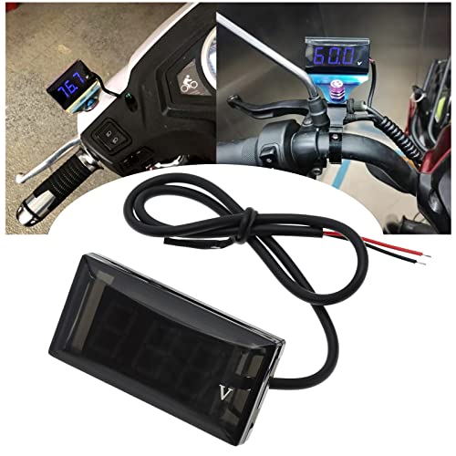Micro Traders DC 12V LED Digital Display Modified Voltmeter Motorcycle Voltmeter Mini Waterproof Voltmeter Accessories for Automobile Motorcycle Bicycle Blue - Image 3