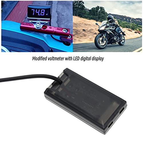 Micro Traders DC 12V LED Digital Display Modified Voltmeter Motorcycle Voltmeter Mini Waterproof Voltmeter Accessories for Automobile Motorcycle Bicycle Blue - Image 2