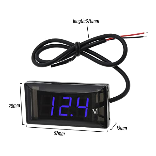 Micro Traders DC 12V LED Digital Display Modified Voltmeter Motorcycle Voltmeter Mini Waterproof Voltmeter Accessories for Automobile Motorcycle Bicycle Blue - Image 4