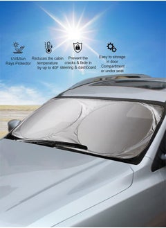 Car Windshield Sun Shade Reflective Sunshade for Ultimate Protection  Overlapping Design Fits Small Sedans Hatchbacks - pzsku/ZEA571D250943BD056E65Z/45/_/1734679158/a2fc915e-d555-4e25-8710-9e272b85d3b6