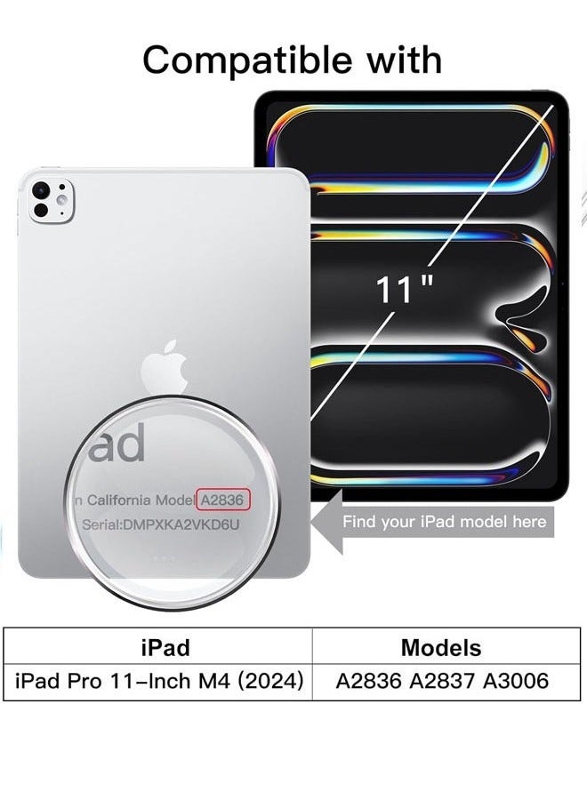 Clear Case for iPad Pro 11-Inch M4 (2024), Anti-Yellowing Transparent Shockproof Slim Tablet Back Cover with Hard PC Back and Soft TPU Bumper - Image 2