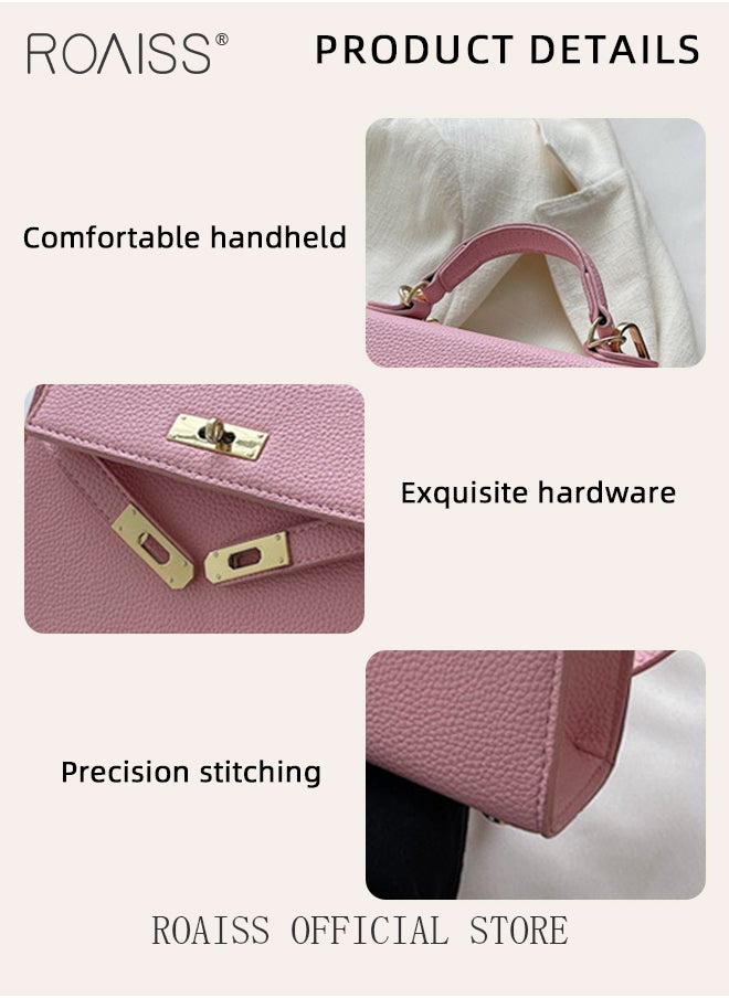 roaiss - Retro Handle Satchel with Detachable Strap for Women Casual Shoulder Kelly Bag Ladies Crossbody Bags with Lock Closure - Image 1