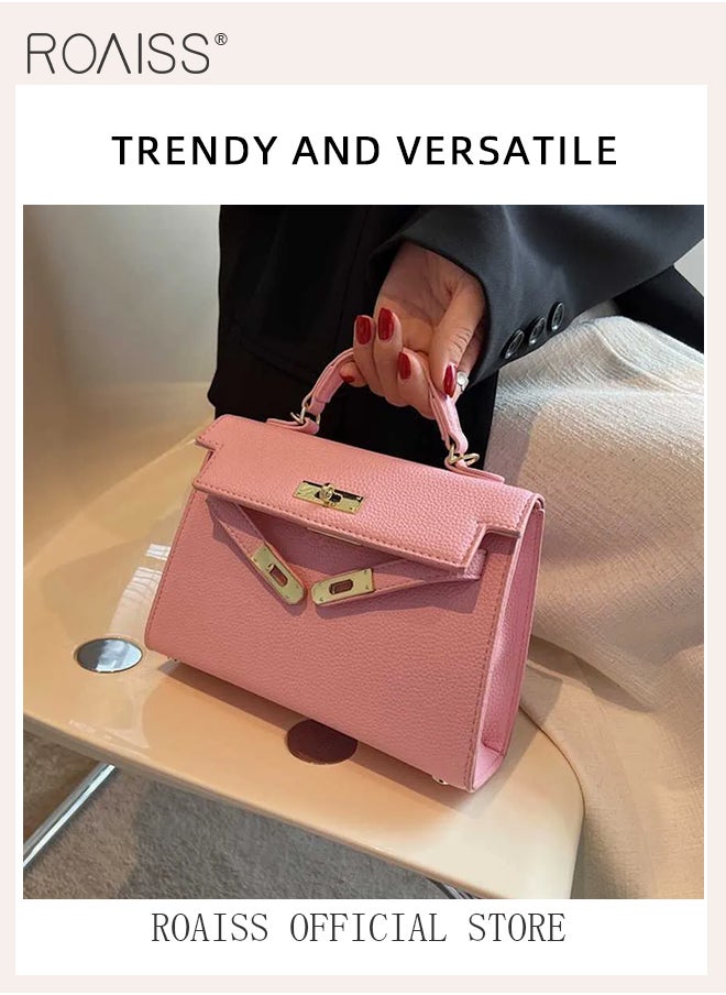 roaiss - Retro Handle Satchel with Detachable Strap for Women Casual Shoulder Kelly Bag Ladies Crossbody Bags with Lock Closure - Image 1