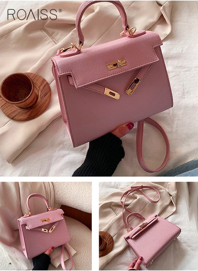 roaiss - Retro Handle Satchel with Detachable Strap for Women Casual Shoulder Kelly Bag Ladies Crossbody Bags with Lock Closure - Image 1