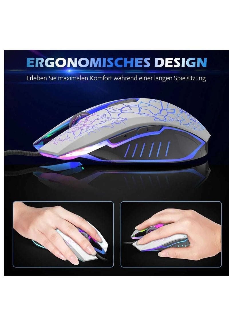 هينغ ماوس ألعاب سلكي USB 2400 نقطة في البوصة قابل للتعديل أزرار جانبية أوضاع إضاءة فأرة ألعاب سلكية مريحة لأجهزة الكمبيوتر المحمول Mac Windows Gamers - Image 5