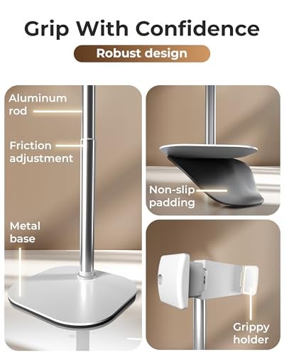 COOPER ChatStand, Adjustable Cell Phone Stand for Desk, Phone Stand for Recording, iPhone Holder for Filming, Small Tripod for iPhone, Fits Samsung, Android Smartphones, (Frost White) - Image 4