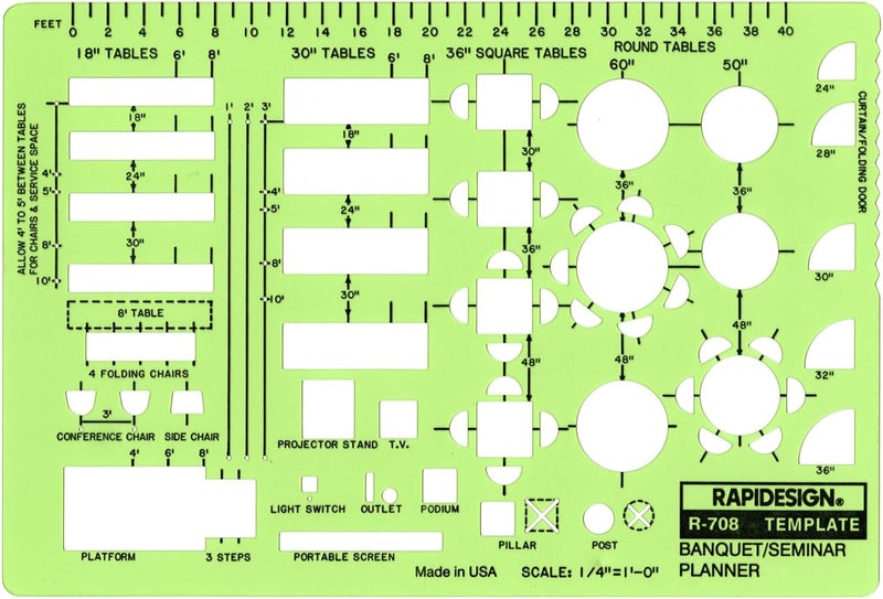 1/4 Inch Banquet/Seminar Planner Template, 1 Each (R708)