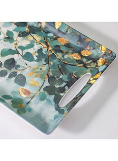 DANUBE HOME Pormela Melamine Tray – Durable & Lightweight Serving Tray for Tea, Snacks, Breakfast & Parties, Elegant Design, Ideal for Home, Office, Cafes & Outdoor Entertaining - Large Green 45X28Cm  - Image 2