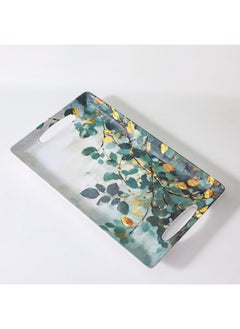 DANUBE HOME Pormela Melamine Tray – Durable & Lightweight Serving Tray for Tea, Snacks, Breakfast & Parties, Elegant Design, Ideal for Home, Office, Cafes & Outdoor Entertaining - Large Green 45X28Cm  - Image 1