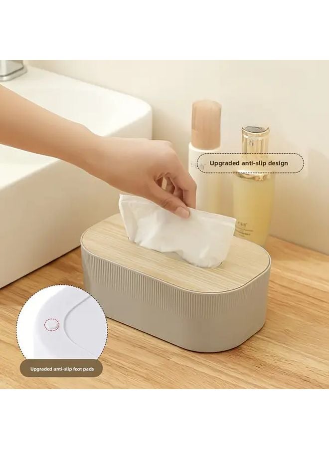 صندوق المناديل الأبيض الحديث بغطاء مضاد للغبار - تخزين مزدوج للحمام والمطبخ والمكتب - Image 5