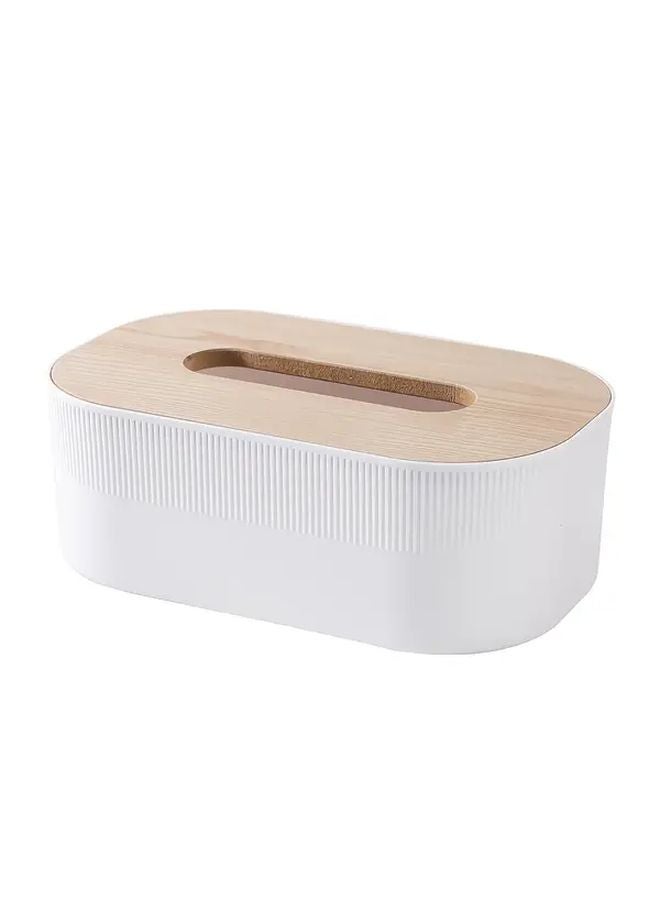 صندوق المناديل الأبيض الحديث بغطاء مضاد للغبار - تخزين مزدوج للحمام والمطبخ والمكتب - Image 1