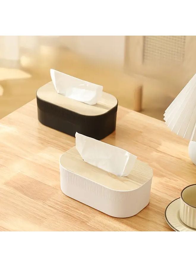 صندوق المناديل الأبيض الحديث بغطاء مضاد للغبار - تخزين مزدوج للحمام والمطبخ والمكتب - Image 3
