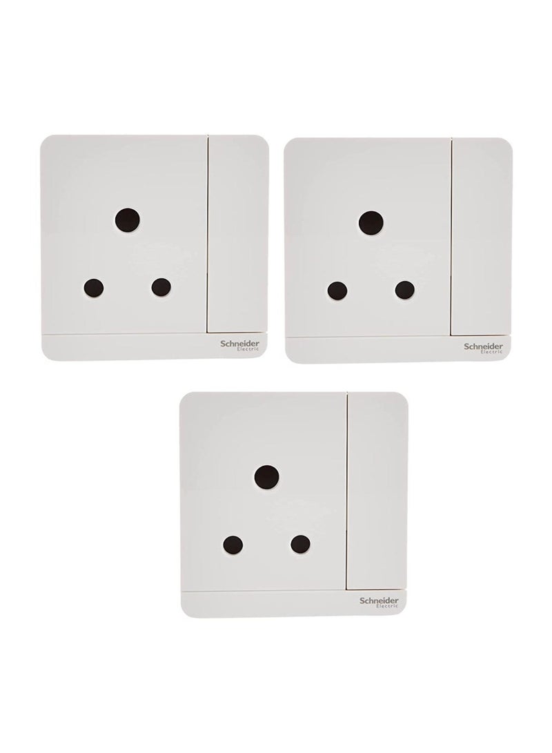 Schneider Avatar On 15Amo Switch Socket - Pack of 3