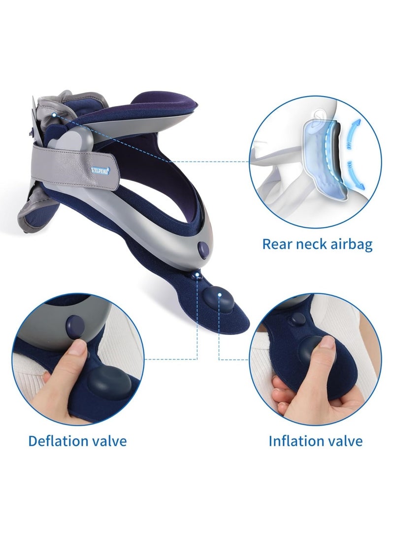 Velpeau Cervical Neck Traction Device Adjustable Neck Support Brace for Men and Women Posture Corrector (Inflatable Version)  - Image 5