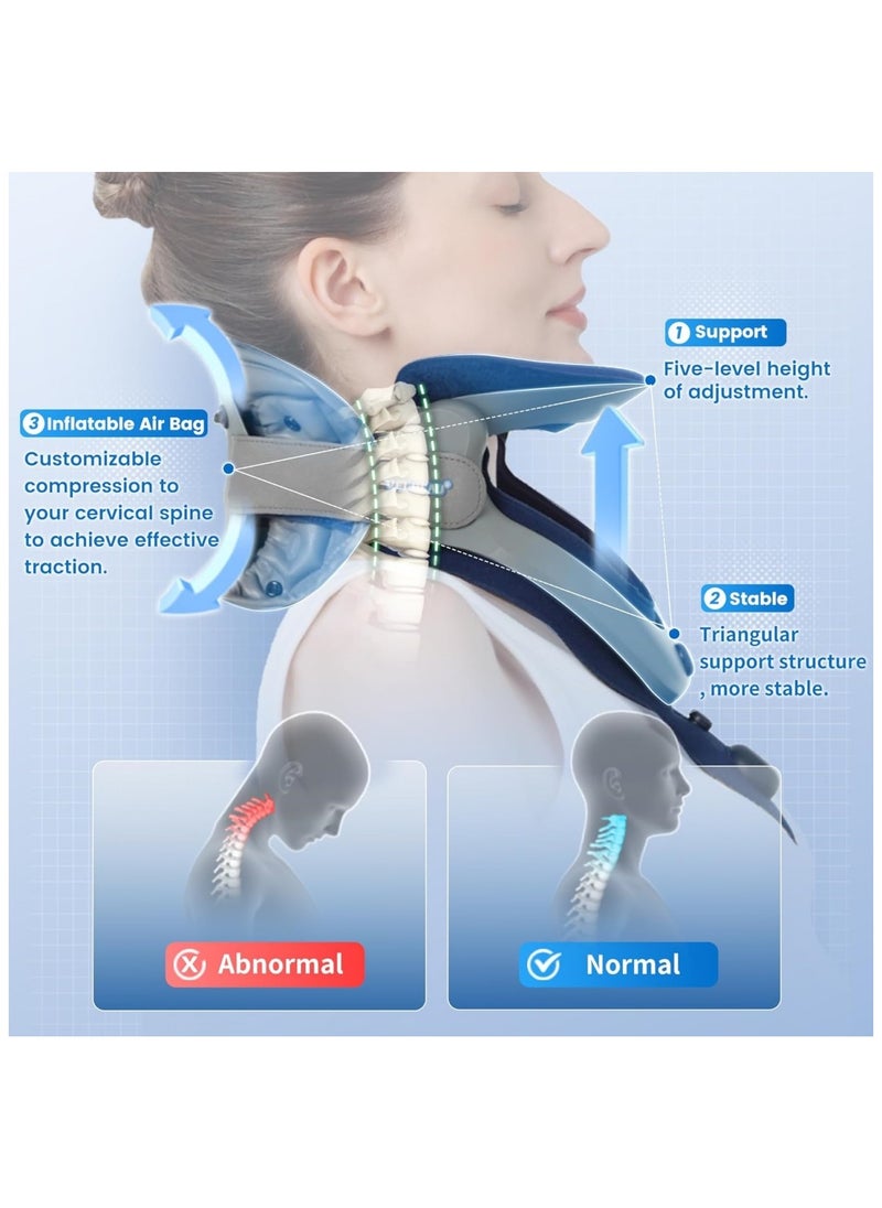 Velpeau Cervical Neck Traction Device Adjustable Neck Support Brace for Men and Women Posture Corrector (Inflatable Version)  - Image 3