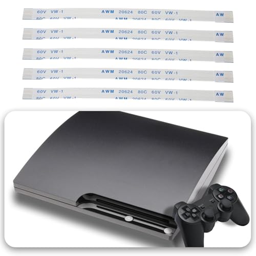 ECSiNG 5pcs 10Pin Power Reset Button Flex Ribbon Cable Ribbon Connector Compatible with Sony Compatible with PlayStation 3 PS3 Slim 2000 2500 Controller (90mm) - Image 2