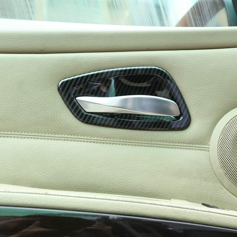 CHEYA ABS Chrome Interior Door Bowl Cover Trim 4pcs for BMW E90 3 Series 2005-2012 - Black - Image 4