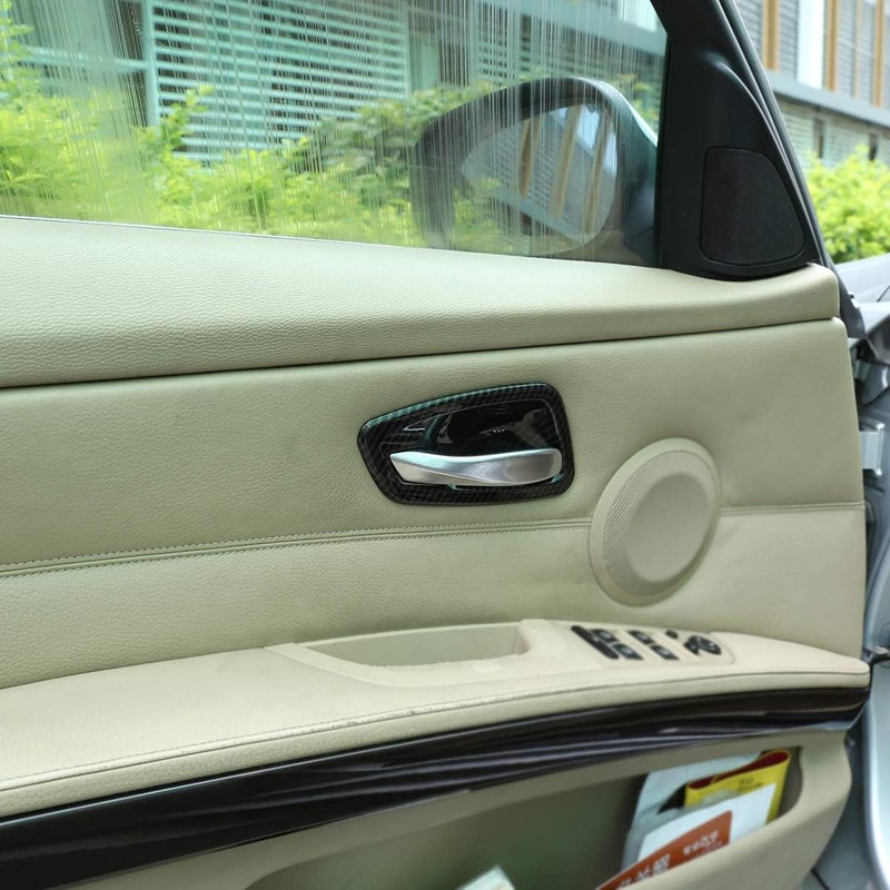 CHEYA ABS Chrome Interior Door Bowl Cover Trim 4pcs for BMW E90 3 Series 2005-2012 - Black - Image 3