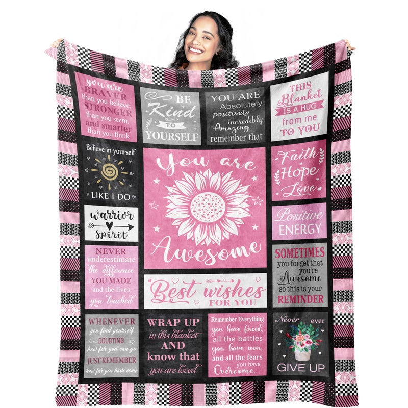 Mcurore Get Well Soon Gifts for Women After Surgery InspirationalSympathyRelaxationSpiritualMotivationalEncouragementYou are Awesome Gifts for Women Blanket 60x50