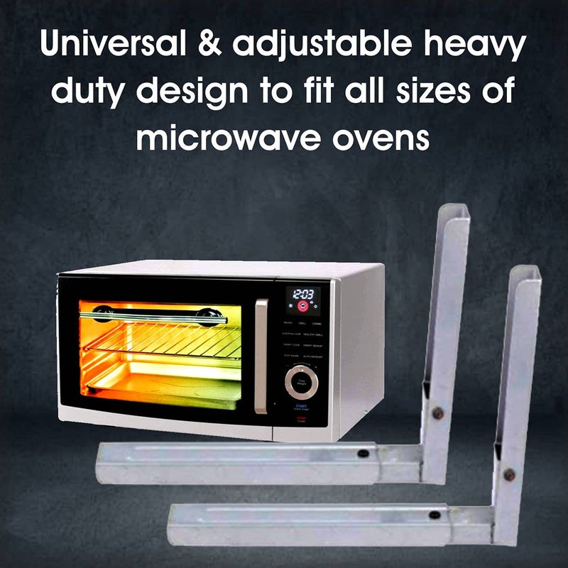 LEPOSE Lepose Oven stand wall Mounted Oven stand for kitchen Wall mount Iron 14inch Universal Microwave Oven Wall Mount StandSilver Silver  - Image 4