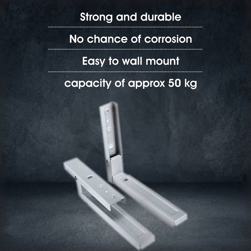 LEPOSE Lepose Oven stand wall Mounted Oven stand for kitchen Wall mount Iron 14inch Universal Microwave Oven Wall Mount StandSilver Silver  - Image 2