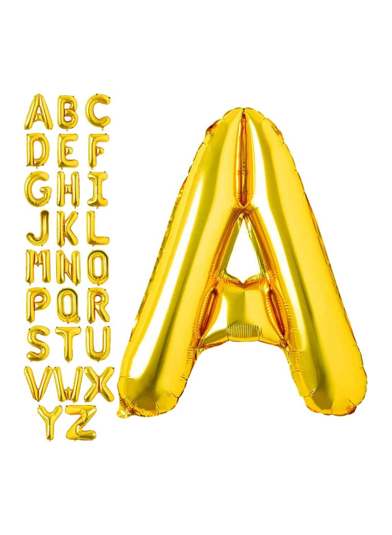 Goldedge 32 Inch Giant Gold Letter A Foil Helium Balloons Big Single Mylar Balloon Birthday Party Decoration Supply Baby Shower (Gold A) - Image 2