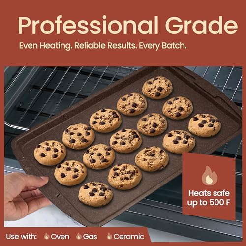 BAKKENMASTER Bakken Master 20 Piece Cookware Set - Pots and Pans with Handle Grips and Tempered Glass Lids, With 6-piece Bakeware Set, Nonstick Granite Coating, Ceramic Max Temperature (Up To 500°F), Brown Marble - Image 5