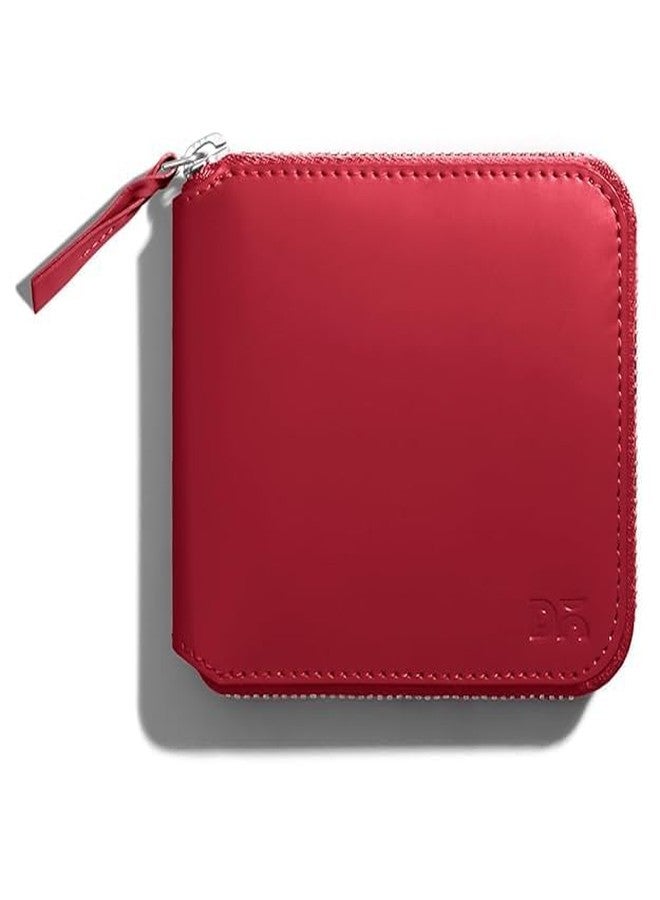 Tech-Bown TECHBOWN Classic Design Women's Slim, Lightweight, Stylish Zip Wallet, Red - Image 1