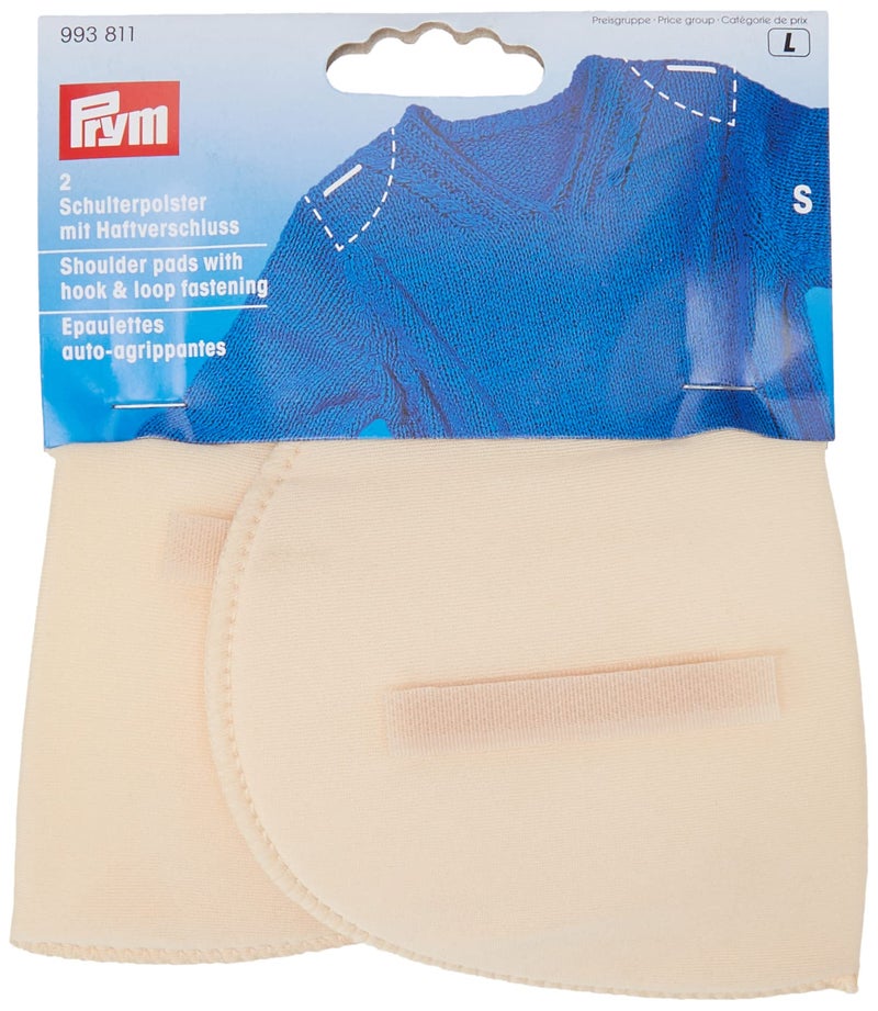 PRYM Prym 9938111 Shoulder Pads Setin with Hook and Loop Fastening Flesh S Beige 