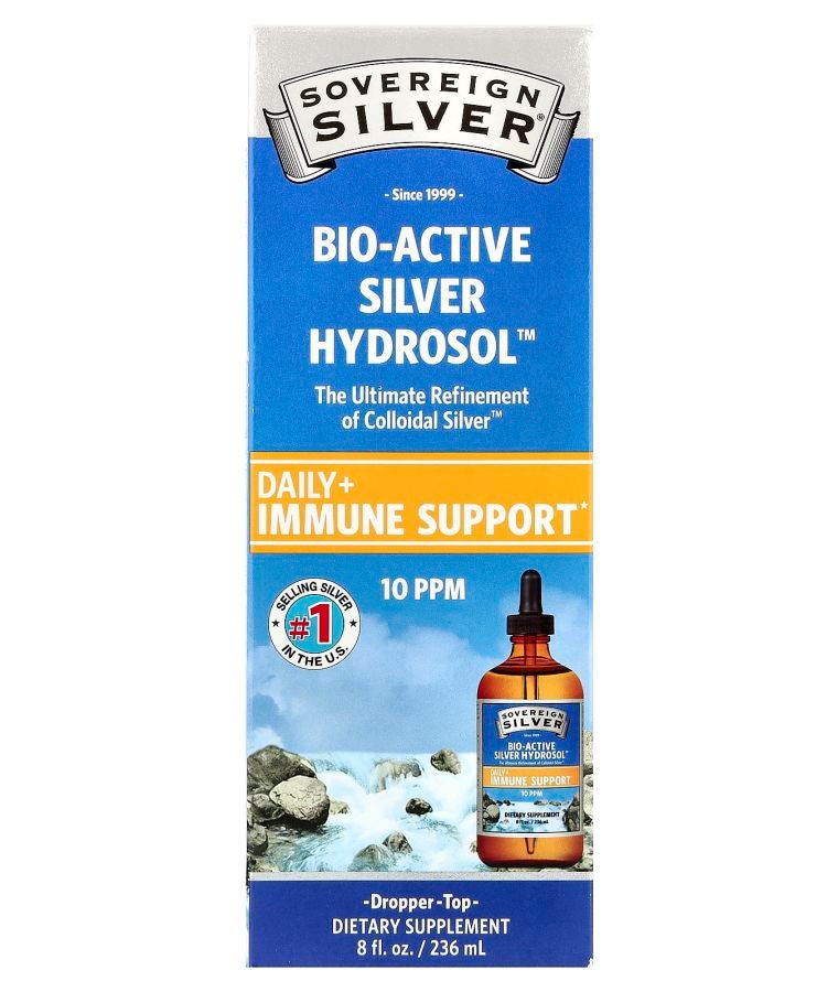 Sovereign Silver Bio-Active Silver Hydrosol™ Dropper-Top Daily + Immune Support 10 PPM 8 fl oz (236 ml)