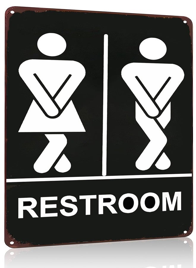 Crazysign Funny Bathroom Gifts Men and Women Restroom Tin Sign for Bathroom Restroom Decor 8x12 Inch (3261) - Image 1