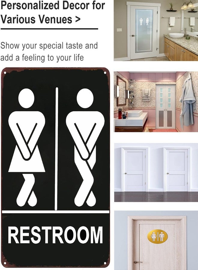 Crazysign Funny Bathroom Gifts Men and Women Restroom Tin Sign for Bathroom Restroom Decor 8x12 Inch (3261) - Image 3