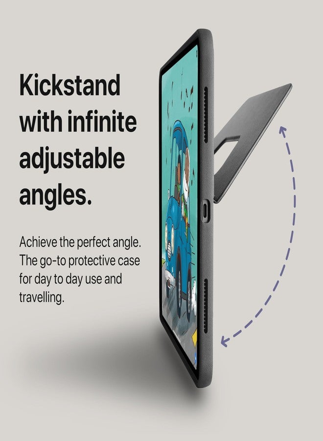 TineeOwl جراب TineeOwl لجهاز iPad Pro مقاس 11 بوصة (M4) 2024، غطاء مغناطيسي قابل للتعديل مع مسند - زوايا عرض لا نهائية، حامل عمودي/أفقي، شحن قلم Apple Pencil، سلسلة Dove (أسود) - Image 2
