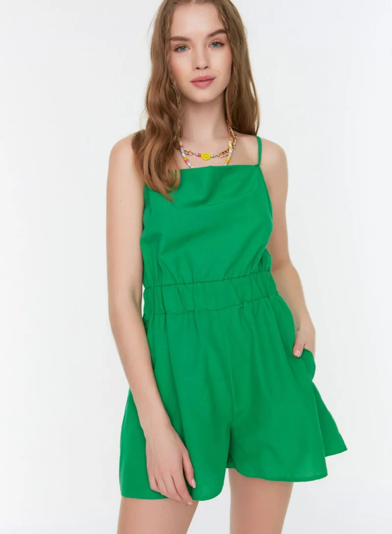 trendyol Strappy Pleat Detail Playsuit