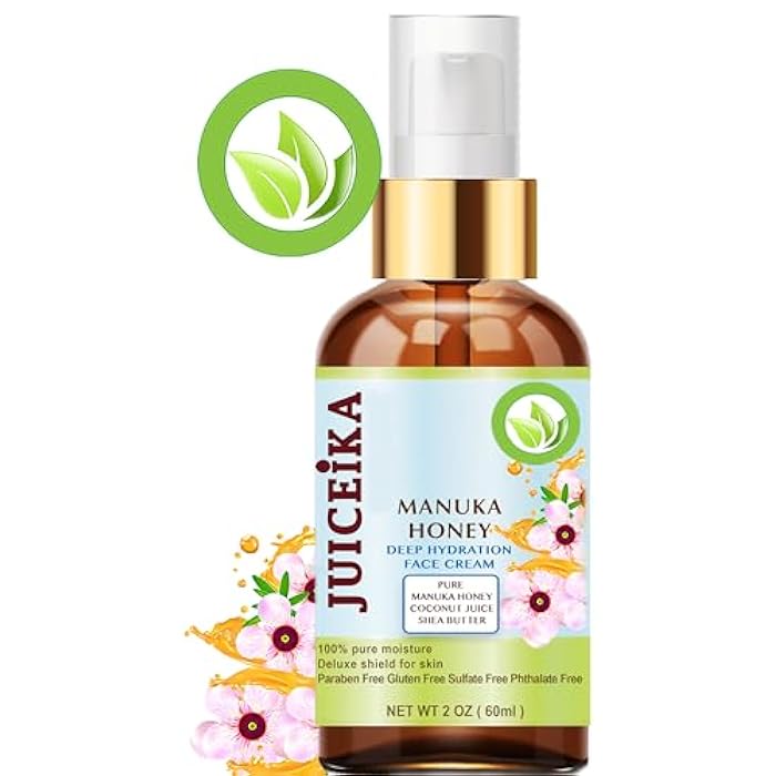 juiceika MANUKA HONEY Deep Hydration Face Cream Face Moisturizer. Manuka Oil, Aloe Vera, Shea Butter, Coconut Oil, Jojoba Oil, Squalane, Hyaluronic Acid, Avocado Oil 2 Fl. oz. - 60 ml. - Image 2