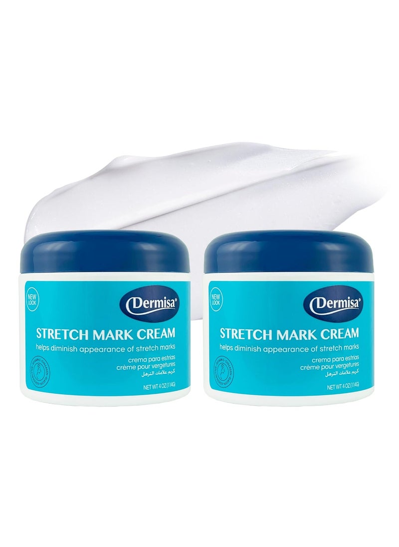 DERMISA - Dermisa Stretch Mark Cream | With Cocoa Butter, Vitamin E, Collagen & Elastin | 4 OZ | Pack of 2 - Image 1