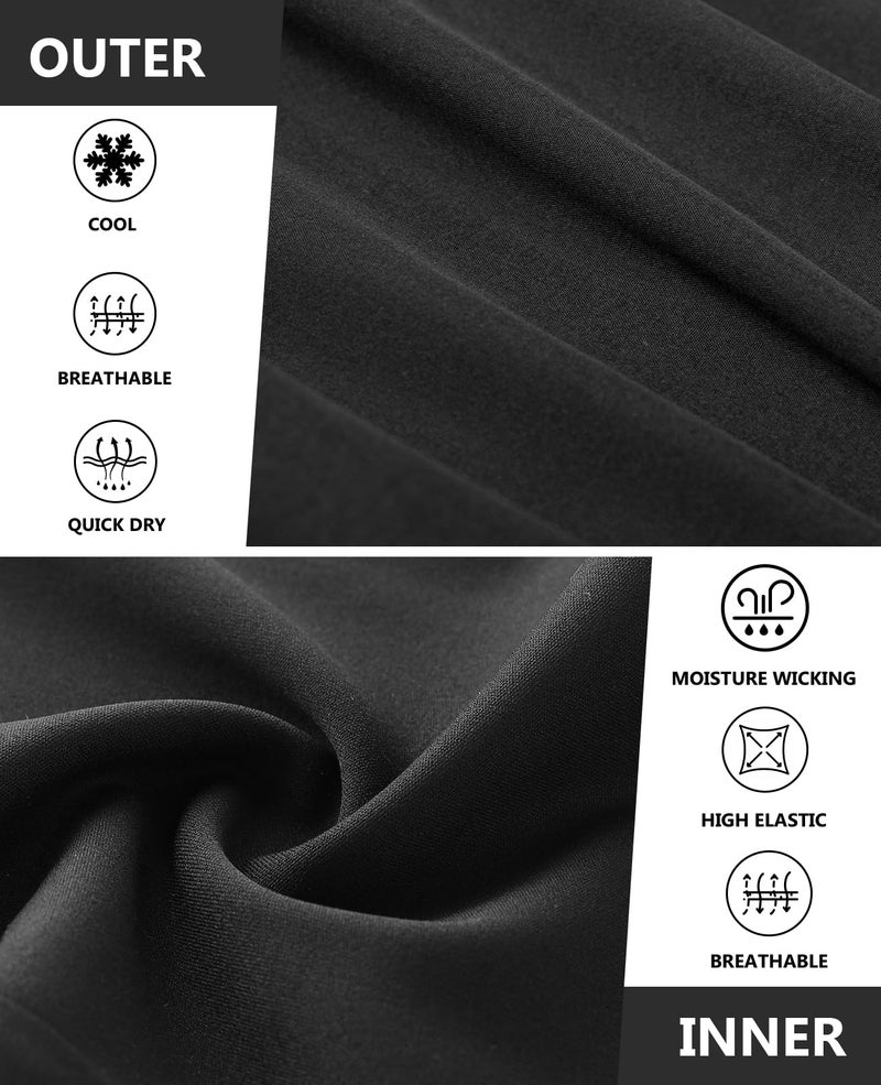 persimar Men's 2 in 1 Running Shorts 5 inch Gym Athletic Workout Shorts with Liner Quick Dry with Back Zipper Pockets - Image 5