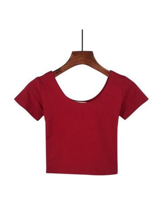 Song Feng Ya 95 Cotton Navel Short Sleeve Women's Summer Short T-shirt Navel Leakage Tight High Waist Top Half Sleeve Base Shirt Short T-shirt 