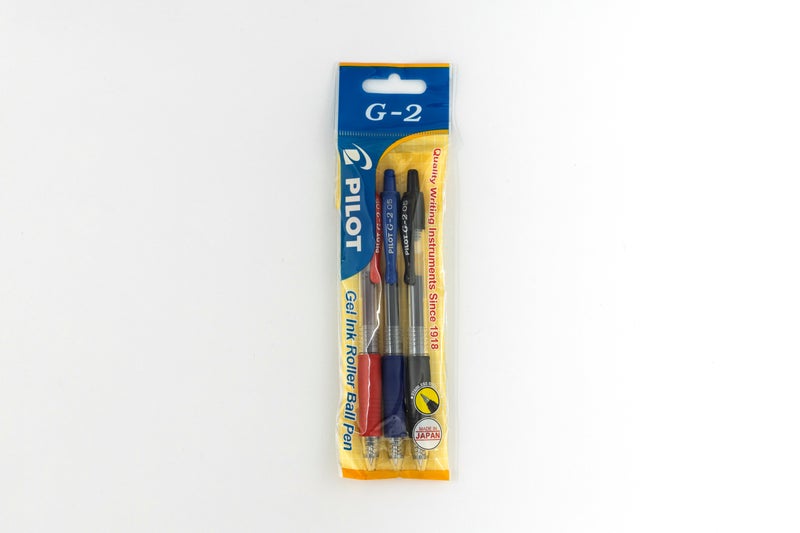 Pilot G-2 Assorted Gel Ink Pen, 0.5 mm, 3 pieces
