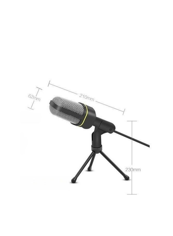 3.5mm Plug Audio Broadcast Sound Recording Condenser Microphone with Tripod XDY37858 Black - Image 4