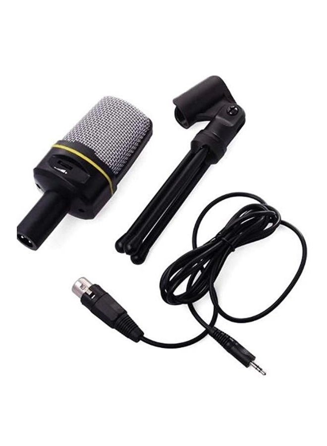 3.5mm Plug Audio Broadcast Sound Recording Condenser Microphone with Tripod XDY37858 Black - Image 3