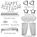 ZERODECO Silver Birthday Decorations Foil Happy Birthday Banner Tablecloth Fringe Curtains Cake Flag Star Heart Balloons Confetti Latex Balloons - Image 4