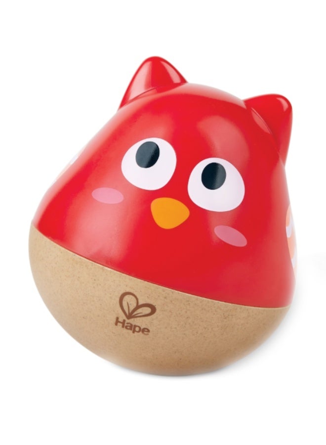 Hape Owl Musical Wobbler - Red - Image 1