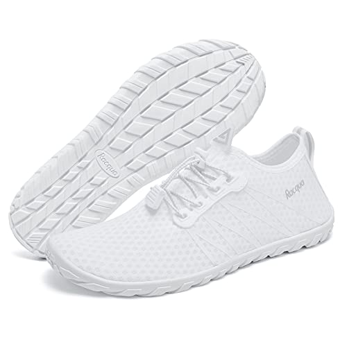 Racqua Men&Women Water Shoes Breathable Barefoot Pool Shoes Outdoor Windsurfing Beach Volleyball Sailing Beach Swim Shoes White 7.5 Women/6.5 Men - Image 2