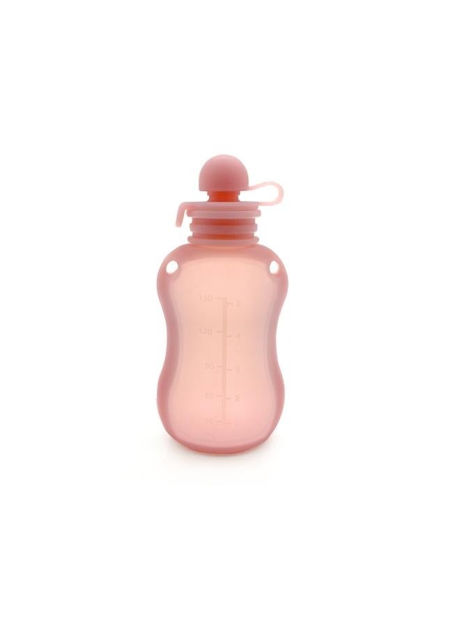 Silicone Reusable Baby Food Pouches , Leakproof Refillable Squeeze Pouches, Dishwasher, Freezer, Microwave Safe, Baby Food Storage for Homemade Puree, Yogurt (one size, Count, 4)150ml - Image 3